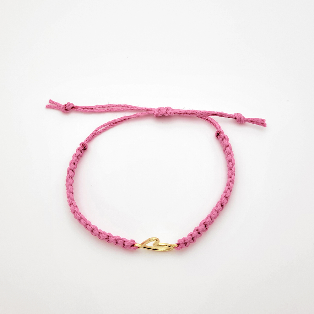 Gold Heart Hemp Bracelet – Rooted in Love - Image 2
