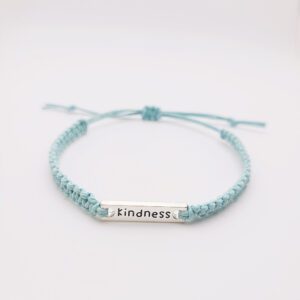 Faith-inspired kindness bracelet in seafoam blue